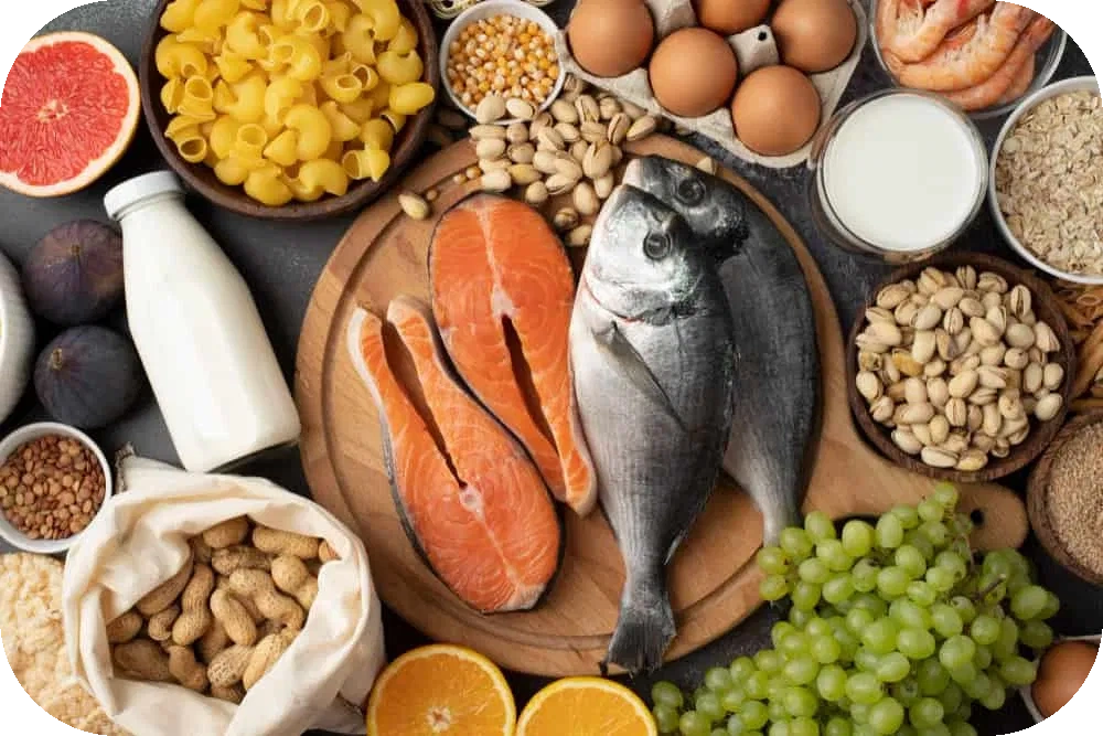 Vitamin D helps the body absorb calcium for strong bones and teeth. It also supports muscles and immune health. Sunlight, fatty fish, fortified dairy products